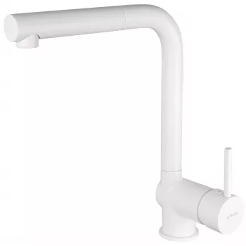 DEANTE Kitchen Faucet with Pull-Out Spout, Matte Black, Single-Lever Mixer, Brass Body, 360° Rotation