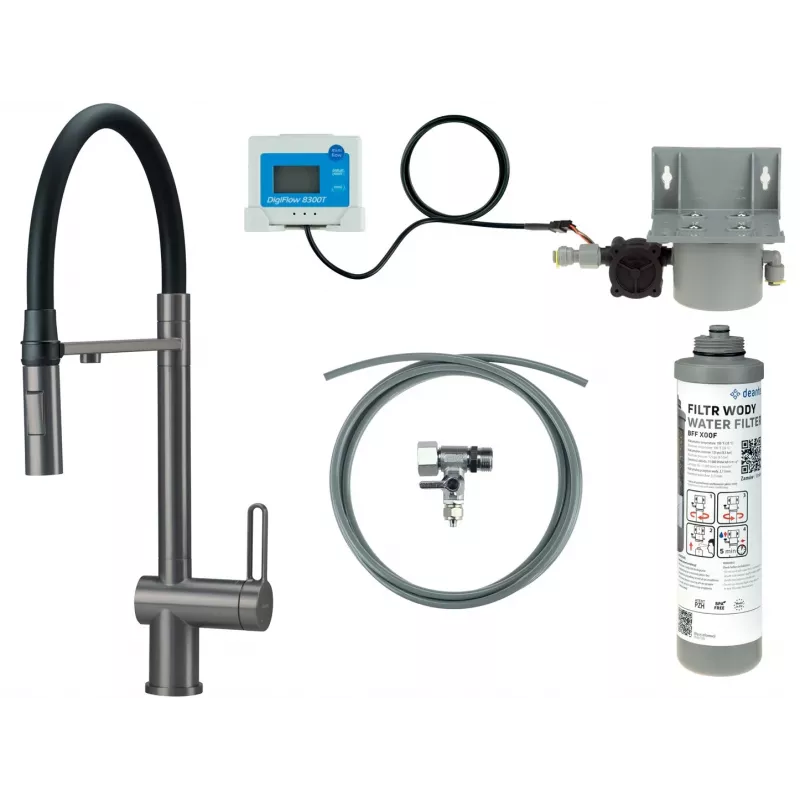 DEANTE Kitchen Faucet with Water Filtration Set, Flexible Spout
