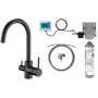 DEANTE Kitchen Faucet with Water Filtration Set, Matte Black, Brass, 3-Way