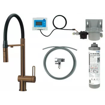 DEANTE Kitchen Faucet with Water Filtration System, Flexible Spout