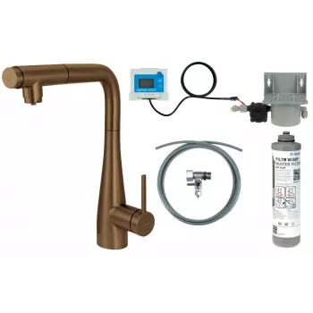 DEANTE Kitchen Faucet with Water Filtration System, Pull-Out Spout, Chrome