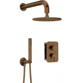 DEANTE Neo Concealed Shower Set with Mixing Box and Head - Chrome, 250x250mm Rain Shower, Hand Shower, Single-Lever