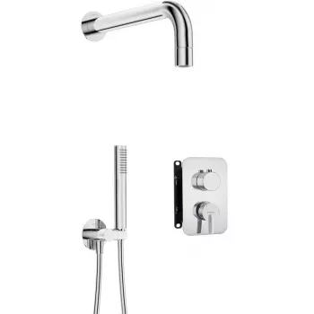 DEANTE Neo Nero Concealed Shower Set with Mixer BOX and Hand Shower, Matte Black, 250 mm Rain Shower