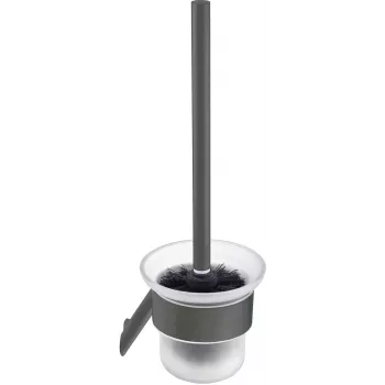 DEANTE Orea Wall-Hung Toilet Brush with Holder, Matt Stainless Steel, Silver