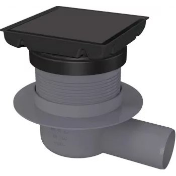 DEANTE Point Drain - Reversible Stainless Steel Floor Drain with Dry Siphon, 150x150 mm