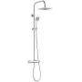 DEANTE Rain Shower with Thermostatic Mixer - Matte Black, 250mm Round Head, Adjustable Height