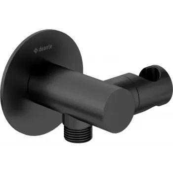 DEANTE Round Angled Connector with Handset Holder - Black