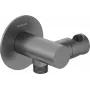 DEANTE Round Angled Connector with Handset Holder - Spiral Handset Cord RJ9 10m Black