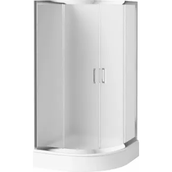 DEANTE KYP_653K Semicircular Shower Enclosure 90x90 cm Height 170 cm Matte Black Frame Tempered Safety Glass Double Sliding Doors
