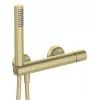 DEANTE Shower Faucet with Shower Set - Wall-Mounted Single-Lever Bathtub Faucet, Matte Black, Brass, 2-Hole, 150mm Connection Spacing, Ceramic Cartridge, Rain Hand Shower, Anti-Calc