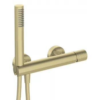DEANTE Shower Faucet with Shower Set - Wall-Mounted Single-Lever Bathtub Faucet, Matte Black, Brass, 2-Hole, 150mm Connection Spacing, Ceramic Cartridge, Rain Hand Shower, Anti-Calc
