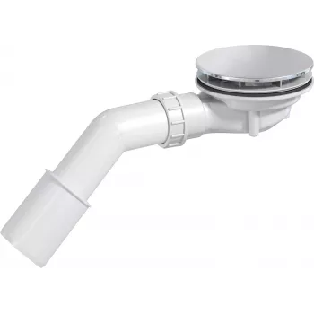 DEANTE Shower Tray Siphon with Top-Access Cleaning, 90mm Waste Hole, Chrome Grille