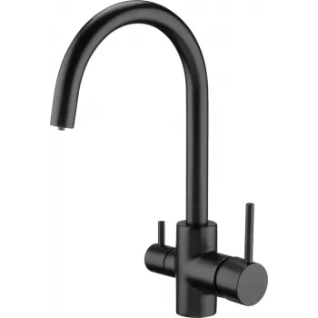 DEANTE Silia Kitchen Faucet with Water Filter Connection, Matte Black, Pull-Out Swivel Spout