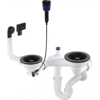 DEANTE Siphon for 1.5- and 2-Bowl Granite Sink - Space-Saver