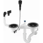 DEANTE Space-Saver Siphon for 1.5- and 2-Bowl Granite Sink