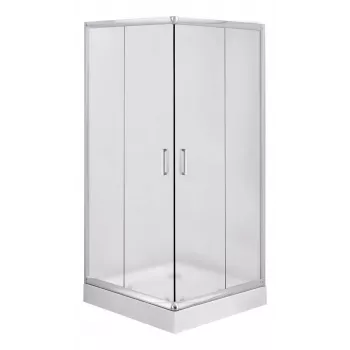 DEANTE Square Shower Enclosure 80x80 cm Double Sliding Doors Chrome
