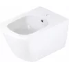 DEANTE Cersanit Crea Wall-Hung Bidet, White Glossy, 1 Tap Hole, Rectangular