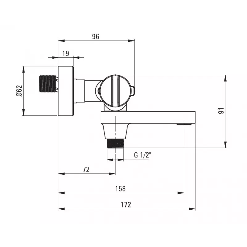 DEANTE Thermostatic Bathtub Mixer Black Wall-Mounted Brass