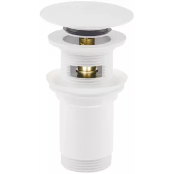 DEANTE Universal Washbasin/Bidet Stopper with Sleeve and Chain - Black Rubber, Chrome Ring