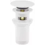 DEANTE Universal Washbasin/Bidet Stopper with Sleeve and Chain - Black Rubber, Chrome Ring