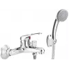 DEANTE Wall-Mounted Bathtub Mixer with Shower Set, Chrome, 2-Hole, Brass, 35mm Ceramic Cartridge