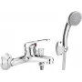 DEANTE Wall-Mounted Bathtub Mixer with Shower Set, Chrome, 2-Hole, Brass, 35mm Ceramic Cartridge