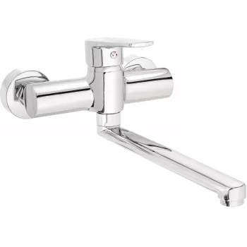 DEANTE Wall-Mounted Kitchen Faucet Chrome Brass Dual-Handle Swivel Spout Kraków Series
