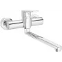 DEANTE Wall-Mounted Kitchen Faucet Chrome Brass Dual-Handle Swivel Spout Kraków Series