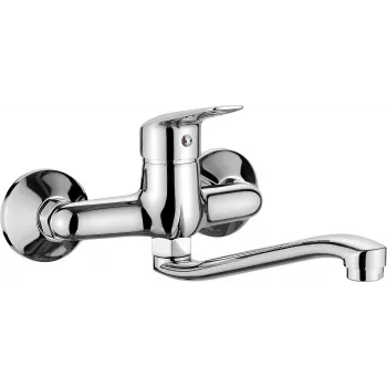 DEANTE Wall-Mounted Kitchen Faucet Chrome Single-Lever Swivel U-Shaped
