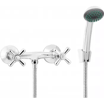 DEANTE Wall-Mounted Shower Faucet with Shower Set - Chrome, Single-Lever Mixer, Arnika Series