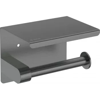 DEANTE Wall-Mounted Toilet Paper Holder with Shelf - Matte Black