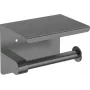 DEANTE Wall-Mounted Toilet Paper Holder with Shelf - Matte Black