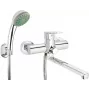 DEANTE Wall-Mounted Washbasin and Bath Mixer with Shower Set, Matte Black, Single Lever, Brass