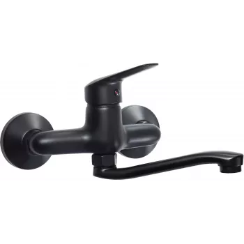 DEANTE Wall-Mounted Washbasin Mixer Matte Black Arnika Nero
