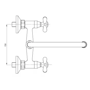 DEANTE Wall-Mounted Washbasin Mixer Matte Black Arnika Series