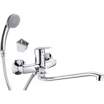 DEANTE Wall-Mounted Washbasin Mixer with Extended Spout - Hose and Shower Set Connection