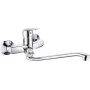 DEANTE Wall-Mounted Washbasin Mixer with Extended Spout - Hose Connection, Chrome, Neo Series