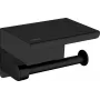 DEANTE Wall Toilet Paper Holder with Shelf - Matte Black, Powder-Coated Steel, Osimo Series