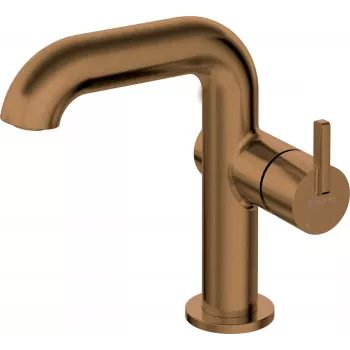 DEANTE Washbasin Mixer with Rectangular Spout, Black, Single-Lever, Deck-Mounted, Brass, Arnika Nero