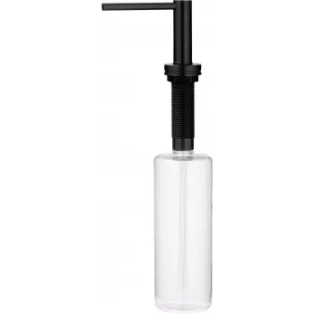 DEANTE ZZZ N0DD Dishwashing Liquid Dispenser with Sponge Holder, 385 ml, Grey/Black, Non-slip Base, One-Hand Pump