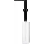 DEANTE ZZZ N0DD Dishwashing Liquid Dispenser with Sponge Holder, 385 ml, Grey/Black, Non-slip Base, One-Hand Pump