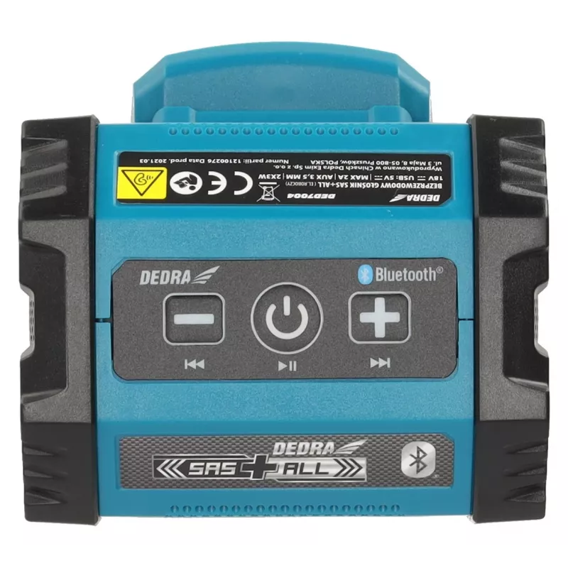 DEDRA DED7004 Portable Bluetooth Speaker 20W Blue IPX5 TWS FM USB-C