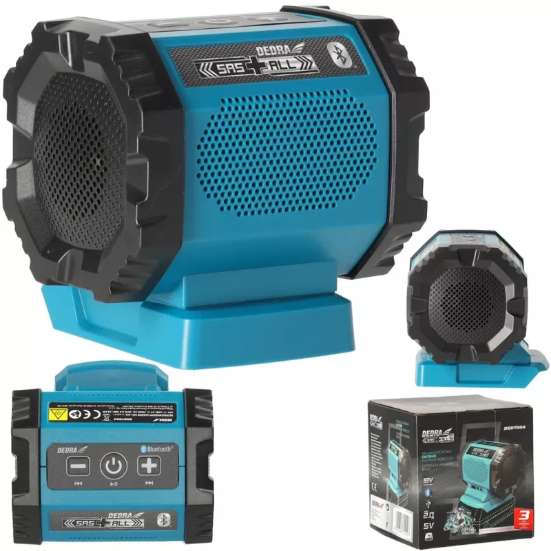DEDRA DED7004 Portable Bluetooth Speaker 20W Blue IPX5 TWS FM USB-C