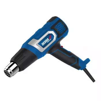 DEDRA Heat Gun 2000W with 3-Stage Temperature Control, 4 Nozzles and Scraper