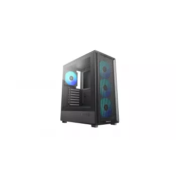 Deepcool CC550 4F Mid Tower Case, 4x 120mm LED Fans, Tempered Glass, Black