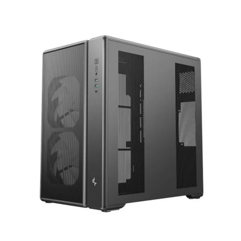 Deepcool CG590 MESH 2F Mid Tower Case - Black, Tempered Glass, 2x120mm Fans
