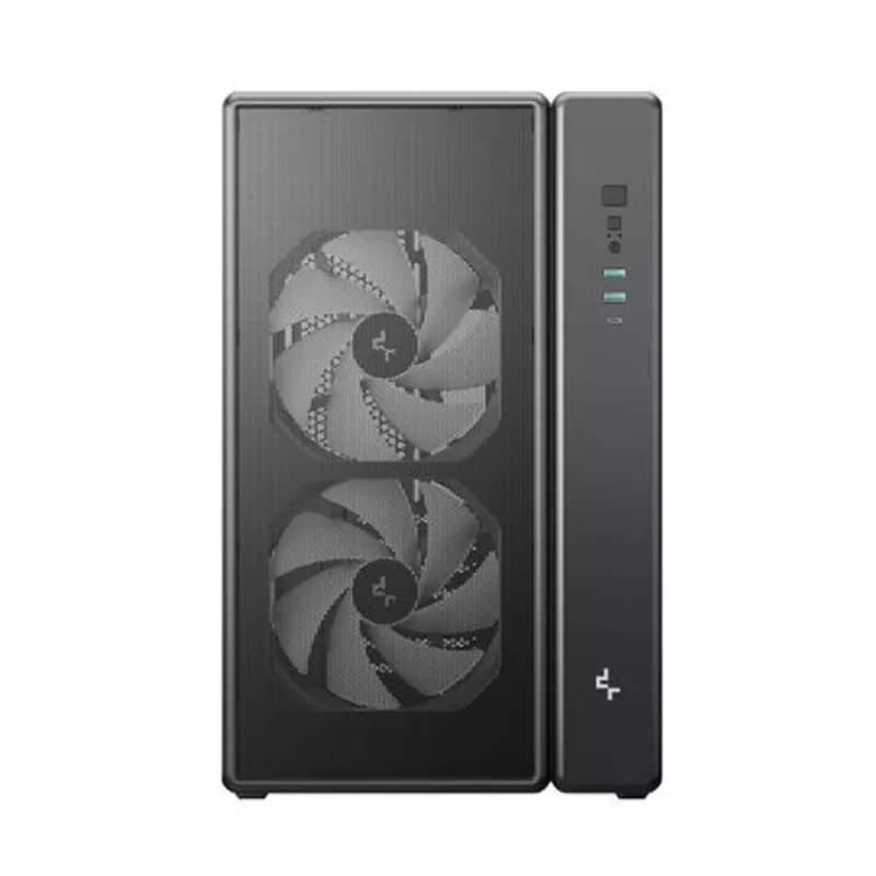 Deepcool CG590 MESH 2F Mid Tower Case - Black, Tempered Glass, 2x120mm Fans