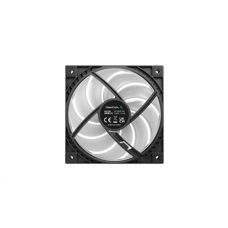 Deepcool FD12R ARGB V2 120mm PWM Addressable RGB Case Fan - Black