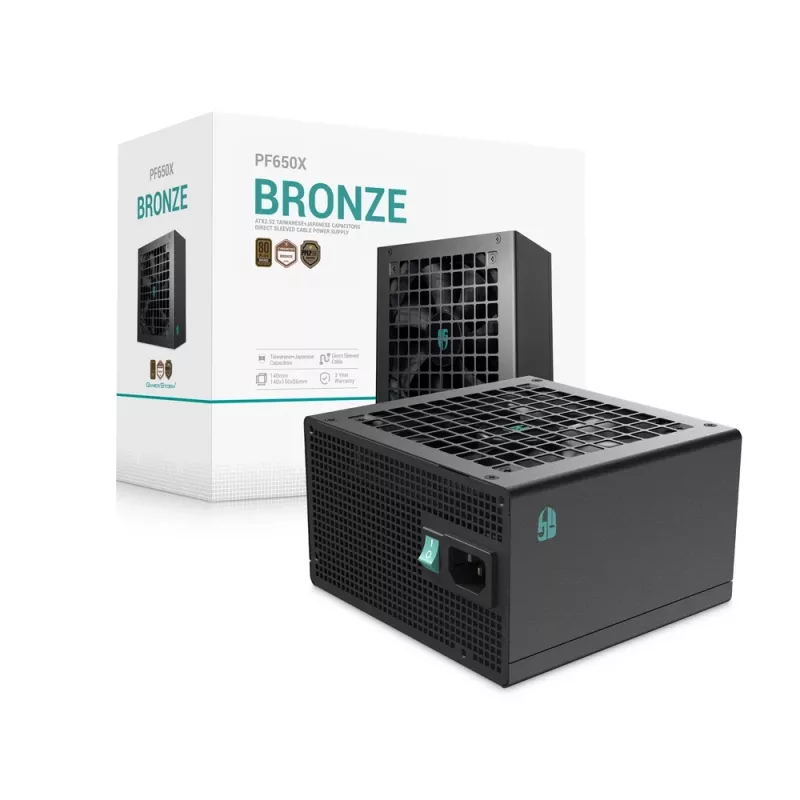 Deepcool PF650X 650W 80 PLUS Bronze Power Supply Unit, Black