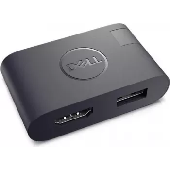 Dell DA20 USB-C Mobile Adapter - HDMI, VGA, Gigabit Ethernet, USB 3.0, Black V1J4H
